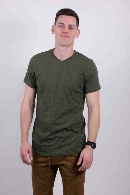 Essential Softness V-Neck Tee: Versatile Comfort in Vibrant Colors - MENLL