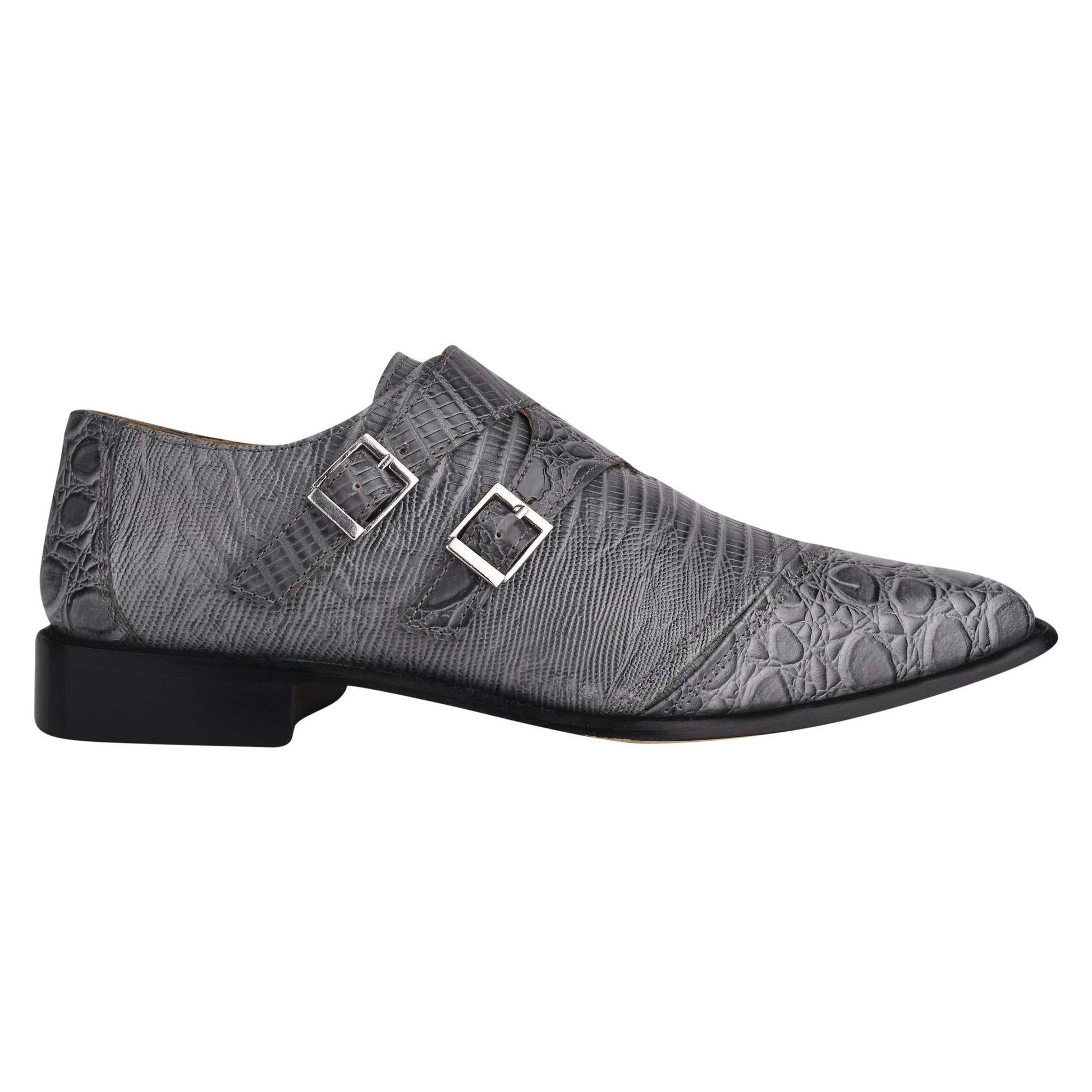 GRACE Genuine Leather Oxford Style Double Monk Strap Shoes for Men - MENLL