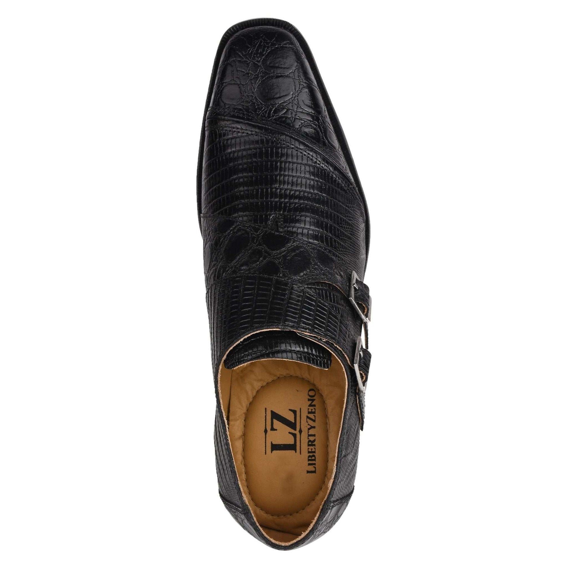 GRACE Genuine Leather Oxford Style Double Monk Strap Shoes for Men - MENLL