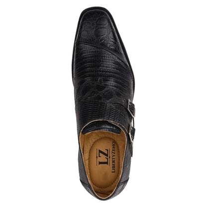 GRACE Genuine Leather Oxford Style Double Monk Strap Shoes for Men - MENLL