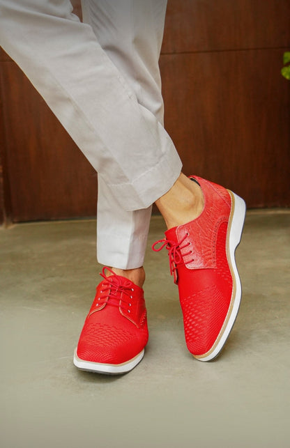 Accessories - Gutta Lizard Print Leather Textile Casual Sneakers LIBERTYZENO