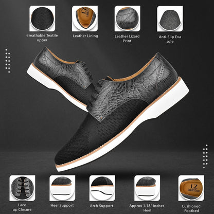 Accessories - Gutta Lizard Print Leather Textile Casual Sneakers LIBERTYZENO