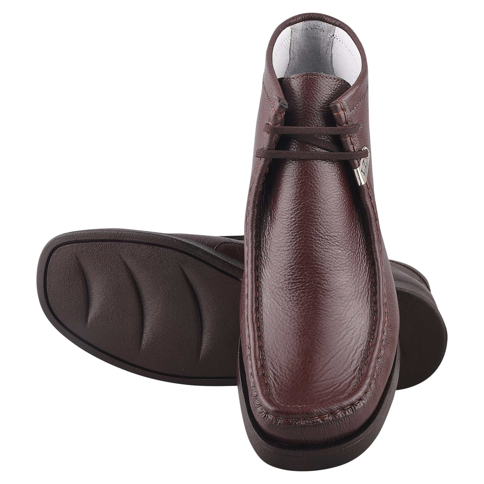 HAMARA JOE Rush Leather Desert Chukka Brown Casual Boots - MENLL
