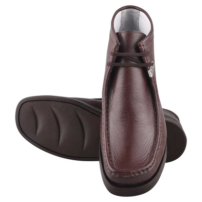 HAMARA JOE Rush Leather Desert Chukka Brown Casual Boots - MENLL