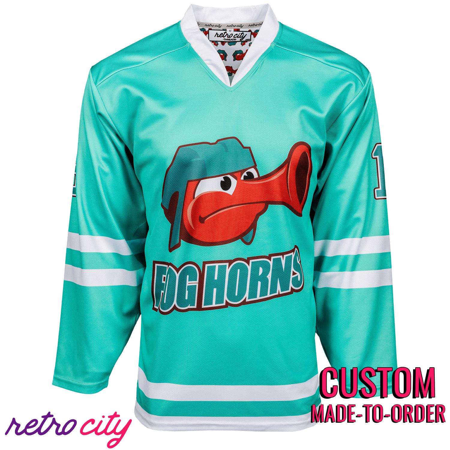 Retro City Threads San Francisco Fog Horns Hockey Jersey - Main Product Image