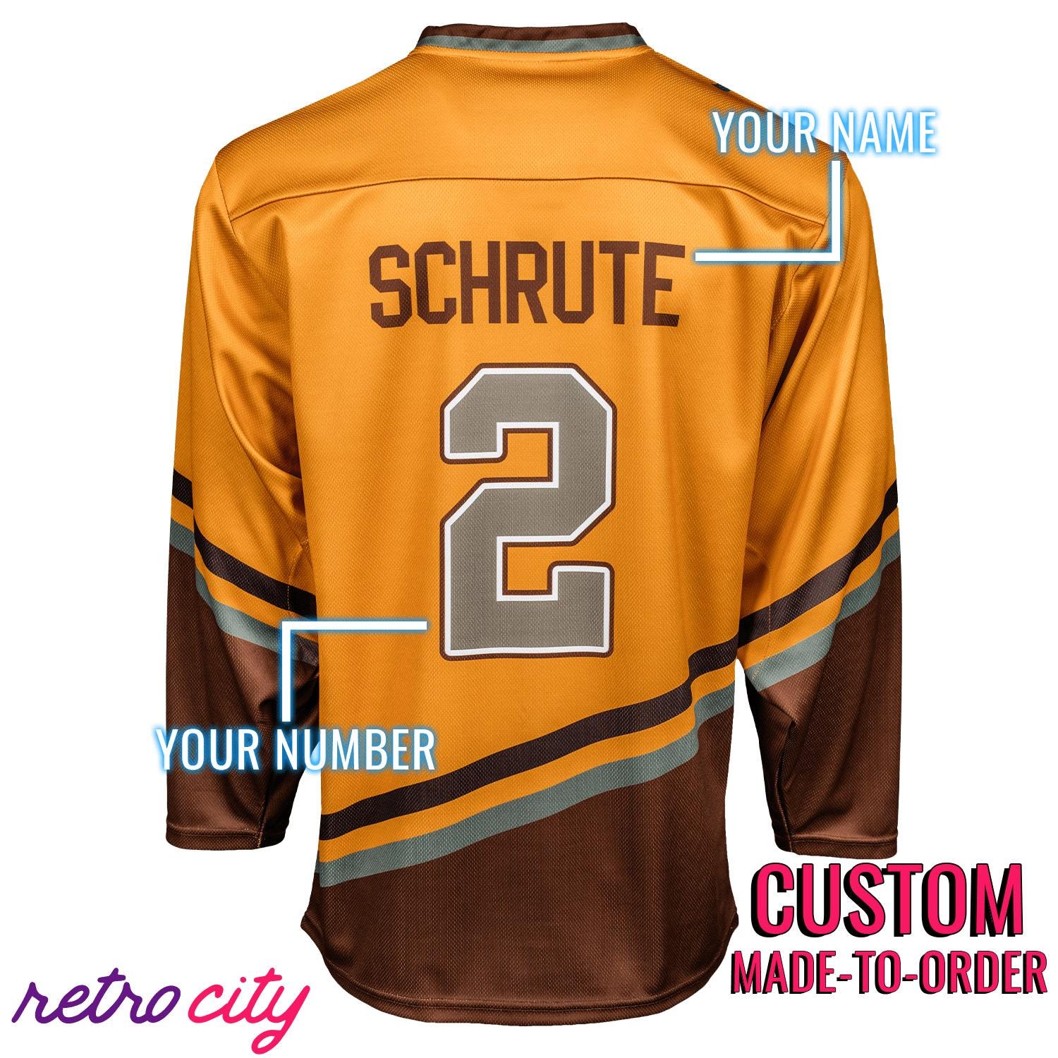 Retro City Threads CPR Certified Dwight Hockey Jersey Sweater - Alternate Angle