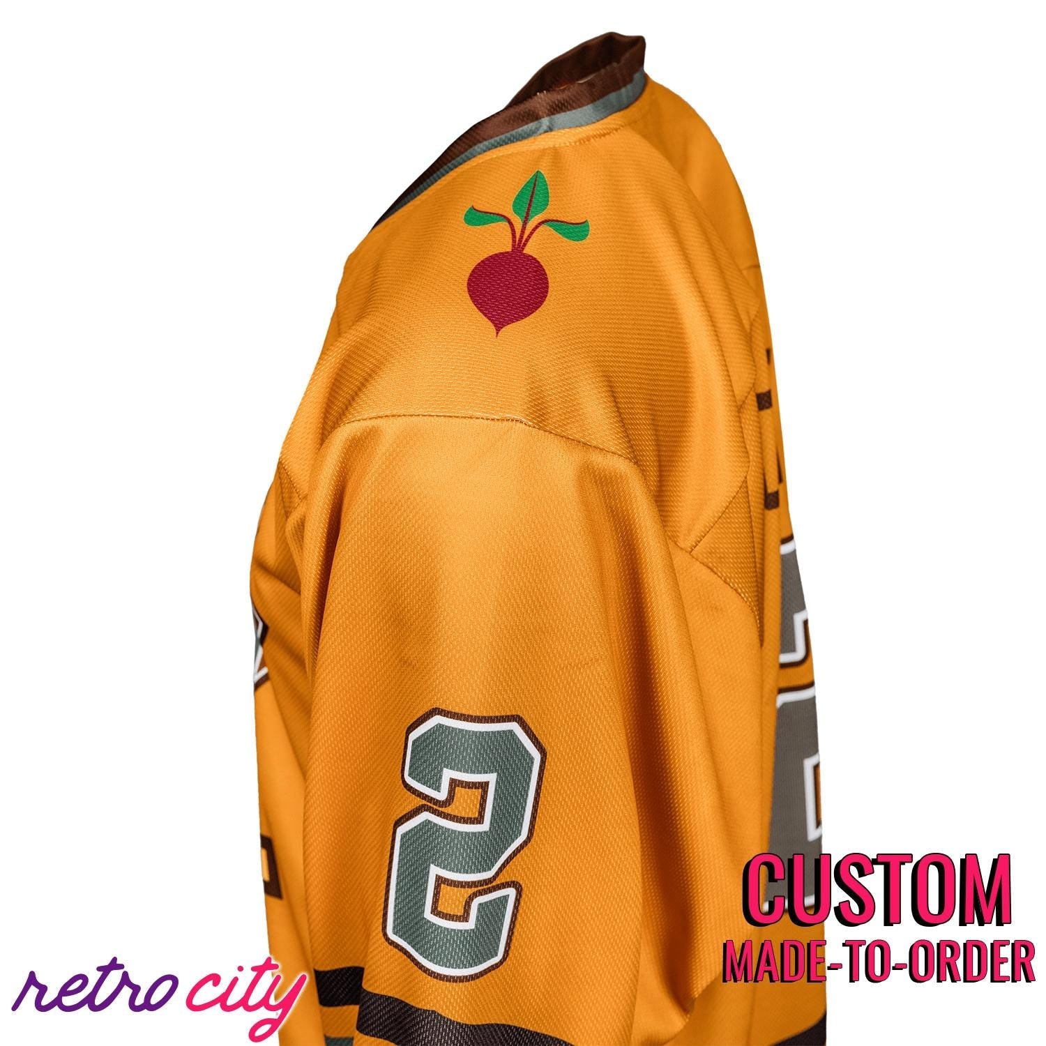 Retro City Threads CPR Certified Dwight Hockey Jersey Sweater - Close Up