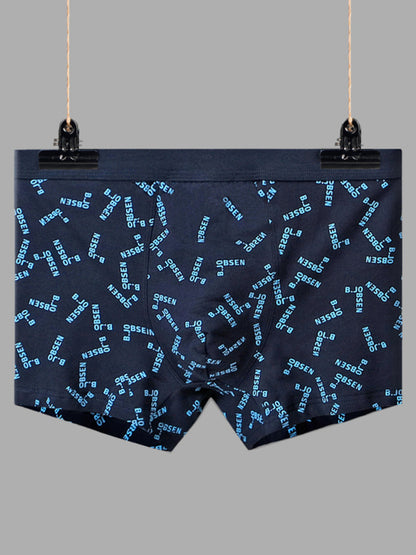Men's Mid Waist Cotton Breathable Print Boxer Briefs - MENLL