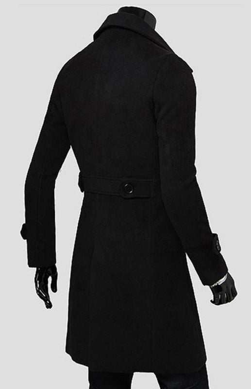 Elegant Men's Double Breasted Wool Overcoat for Timeless Style