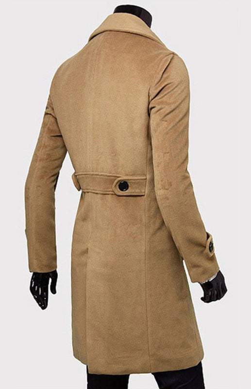Elegant Men's Double Breasted Wool Overcoat for Timeless Style