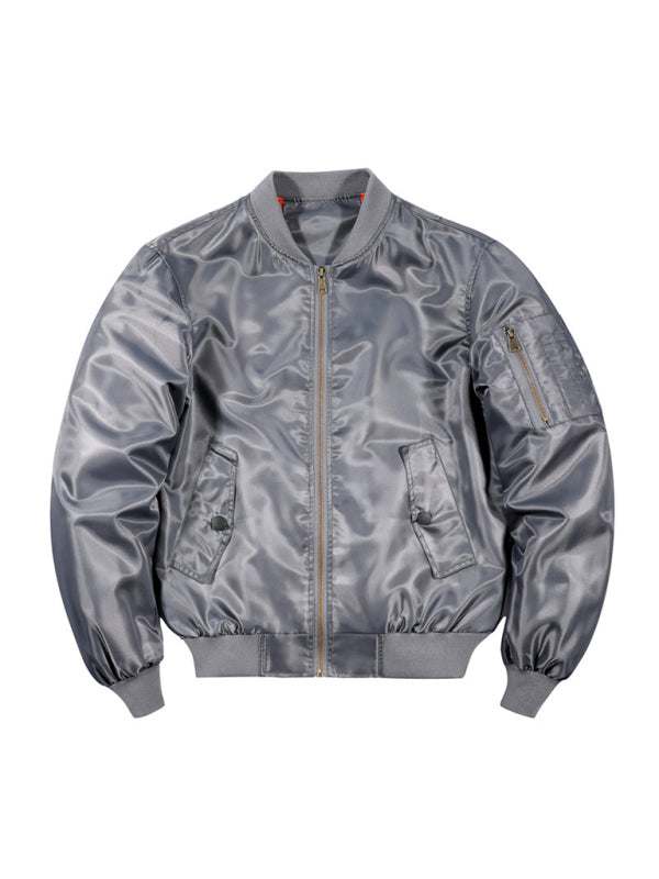 Stylish Unisex Air Force Pilot Jacket with Baseball Collar for All-Season Comfort