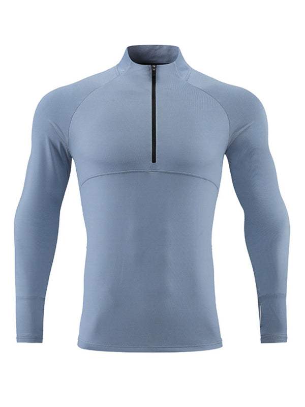 Men's Ultimate Quick-Dry Performance Top with Stand-Up Collar for Year-Round Comfort - MENLL