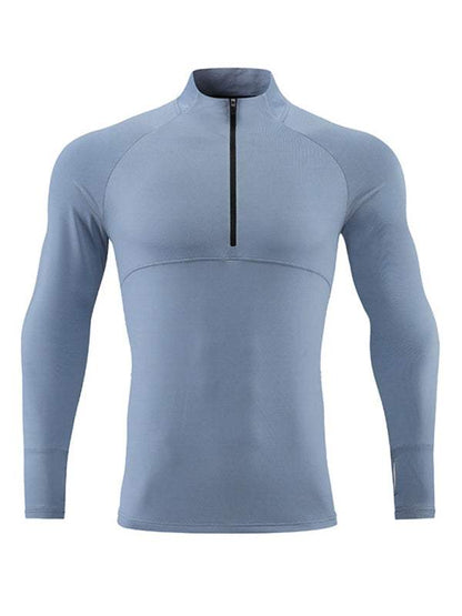 Men's Ultimate Quick-Dry Performance Top with Stand-Up Collar for Year-Round Comfort - MENLL