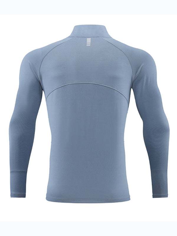 Men's Ultimate Quick-Dry Performance Top with Stand-Up Collar for Year-Round Comfort - MENLL