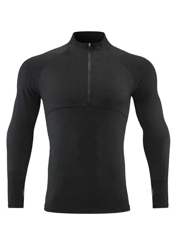 Men's Ultimate Quick-Dry Performance Top with Stand-Up Collar for Year-Round Comfort - MENLL