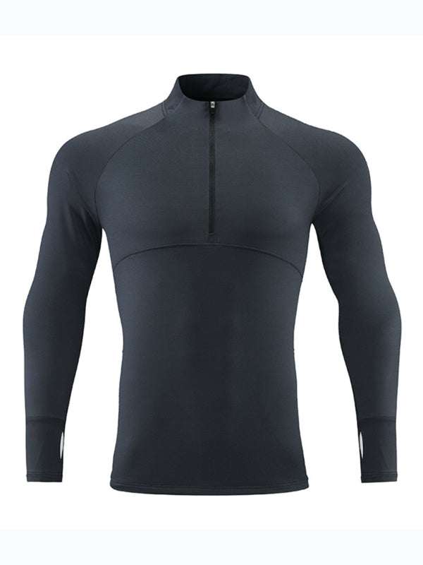 Men's Ultimate Quick-Dry Performance Top with Stand-Up Collar for Year-Round Comfort - MENLL