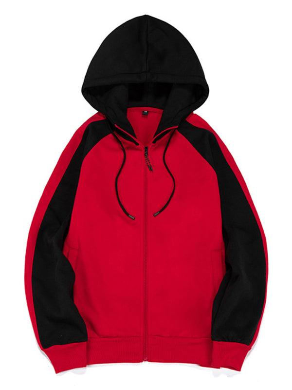 Versatile Men's Hooded Zipper Cardigan with Color Block Design - Perfect for All Seasons! - MENLL