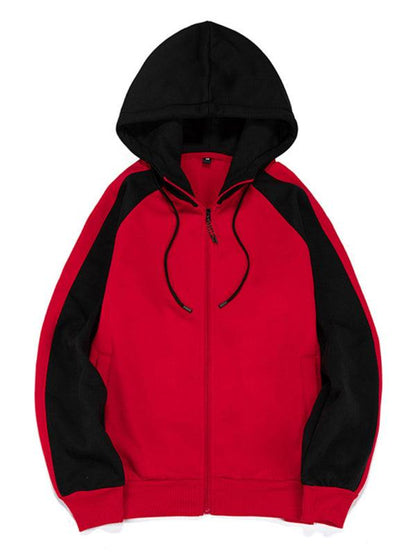 Versatile Men's Hooded Zipper Cardigan with Color Block Design - Perfect for All Seasons! - MENLL