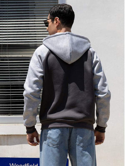 Versatile Men's Hooded Zipper Cardigan with Color Block Design - Perfect for All Seasons! - MENLL