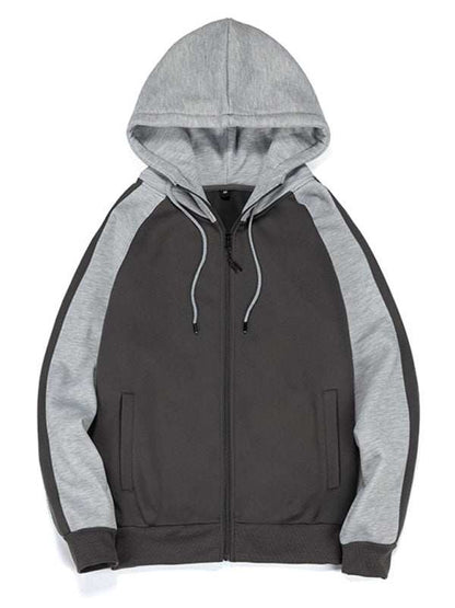 Versatile Men's Hooded Zipper Cardigan with Color Block Design - Perfect for All Seasons! - MENLL