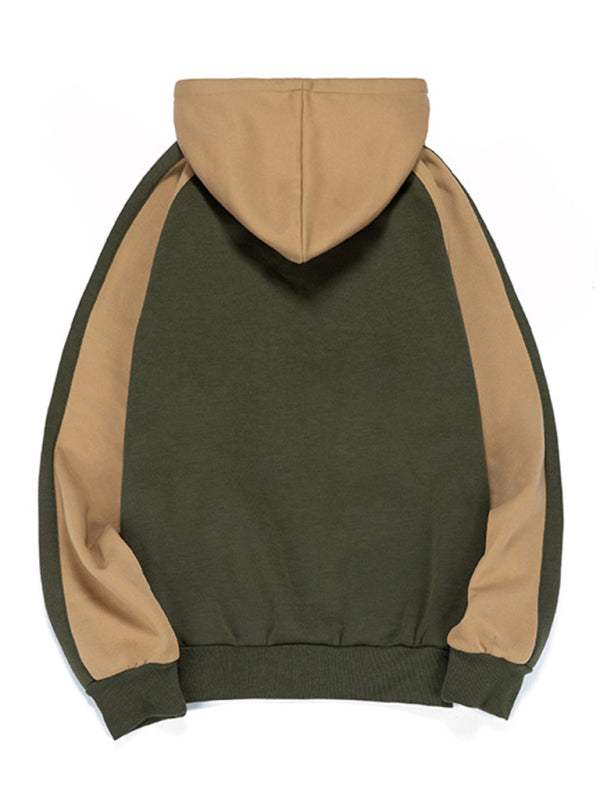 Versatile Men's Hooded Zipper Cardigan with Color Block Design - Perfect for All Seasons! - MENLL