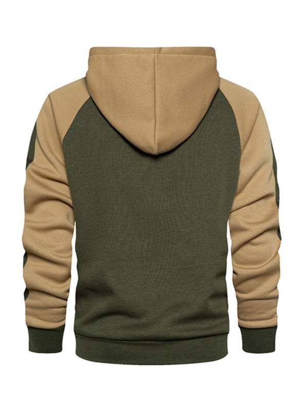 Versatile Men's Hooded Zipper Cardigan with Color Block Design - Perfect for All Seasons! - MENLL