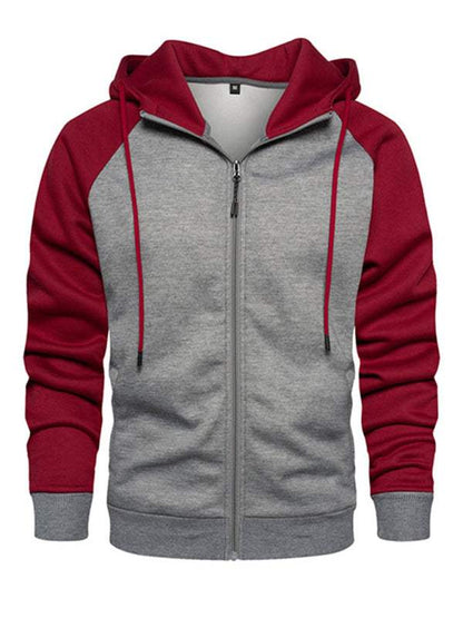 Versatile Men's Hooded Zipper Cardigan with Color Block Design - Perfect for All Seasons! - MENLL