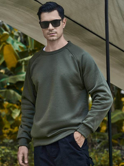 Classic Comfort Men's Raglan Sleeve Crew Sweatshirt - Perfect for All Seasons - MENLL