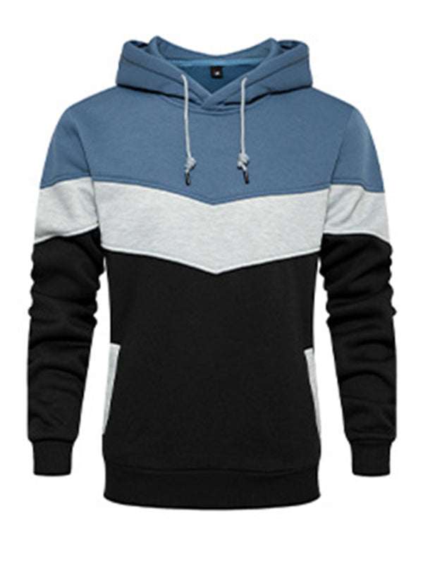 Stylish Men's Color Block Hooded Sweatshirt - Perfect for Year-Round Casual Wear - MENLL