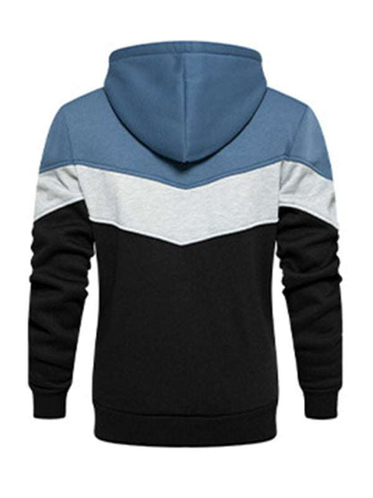 Stylish Men's Color Block Hooded Sweatshirt - Perfect for Year-Round Casual Wear - MENLL