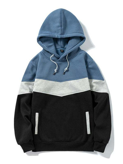 Stylish Men's Color Block Hooded Sweatshirt - Perfect for Year-Round Casual Wear - MENLL
