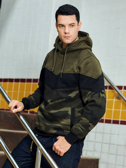 Stylish Men's Color Block Hooded Sweatshirt - Perfect for Year-Round Casual Wear - MENLL