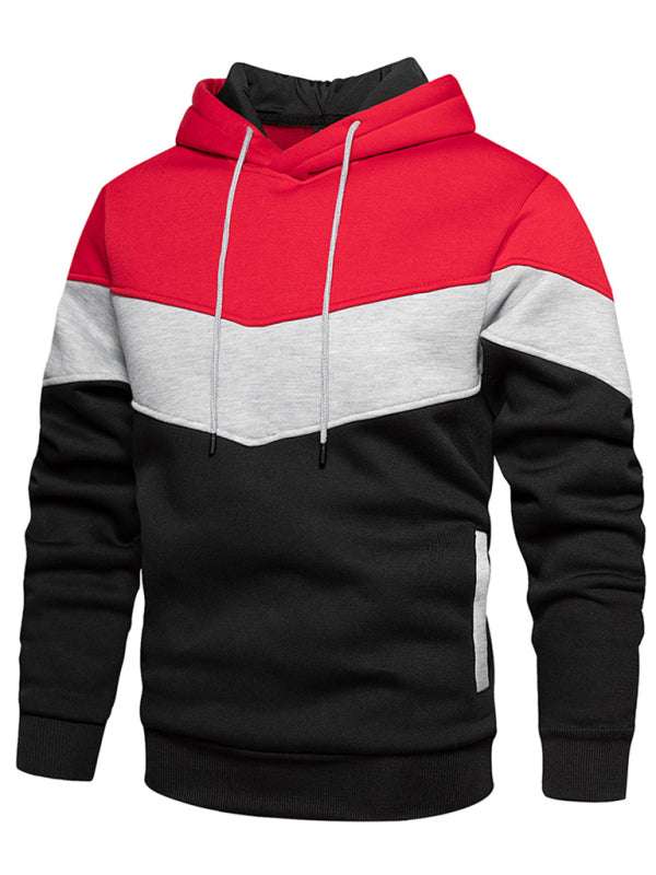 Stylish Men's Color Block Hooded Sweatshirt - Perfect for Year-Round Casual Wear - MENLL