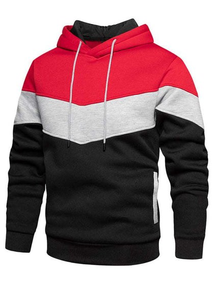 Stylish Men's Color Block Hooded Sweatshirt - Perfect for Year-Round Casual Wear - MENLL