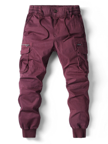 Men's casual solid color cargo pants