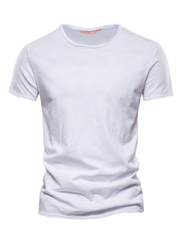 Men's Premium Slub Cotton Round Neck Tee - Effortless Style for Spring & Summer