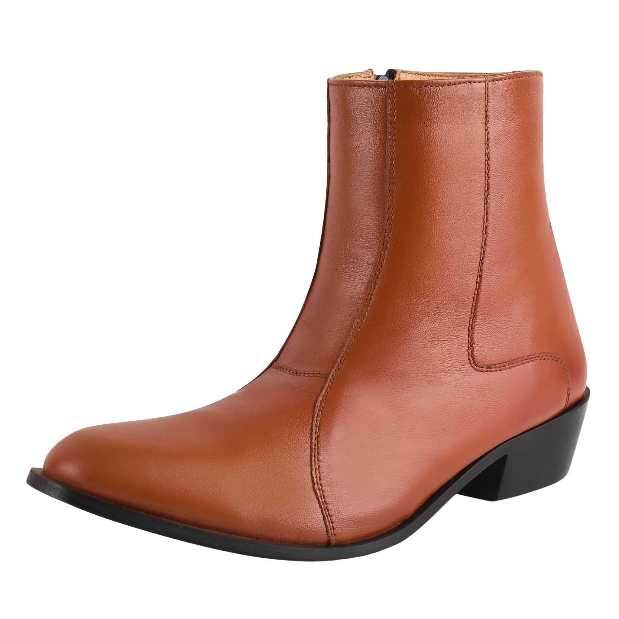 Jazzy Jackman Leather Ankle Length Boots for Men - MENLL