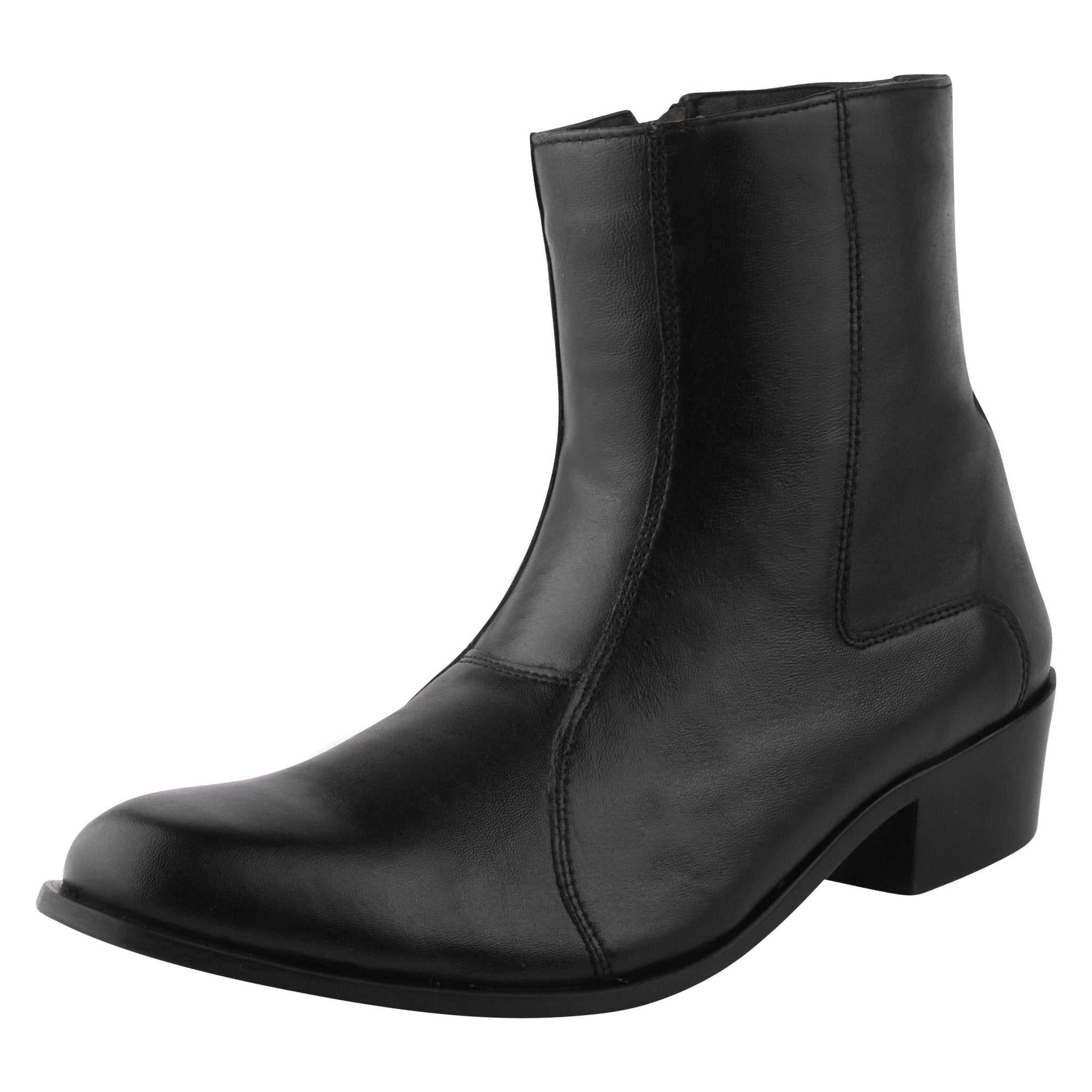 Jazzy Jackman Leather Ankle Length Boots for Men - MENLL