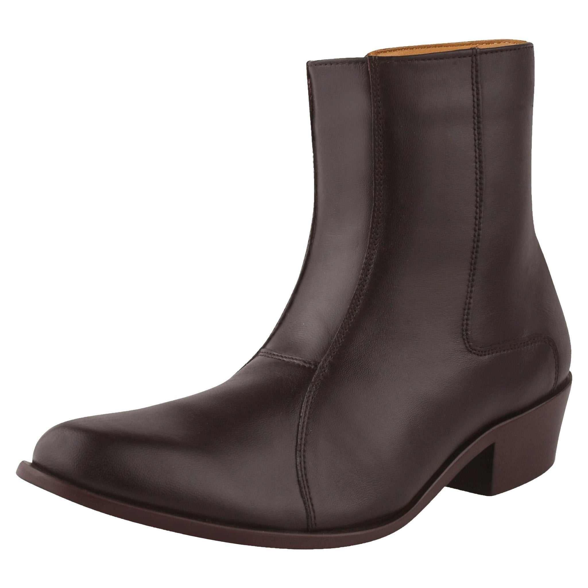 Jazzy Jackman Leather Ankle Length Boots for Men - MENLL