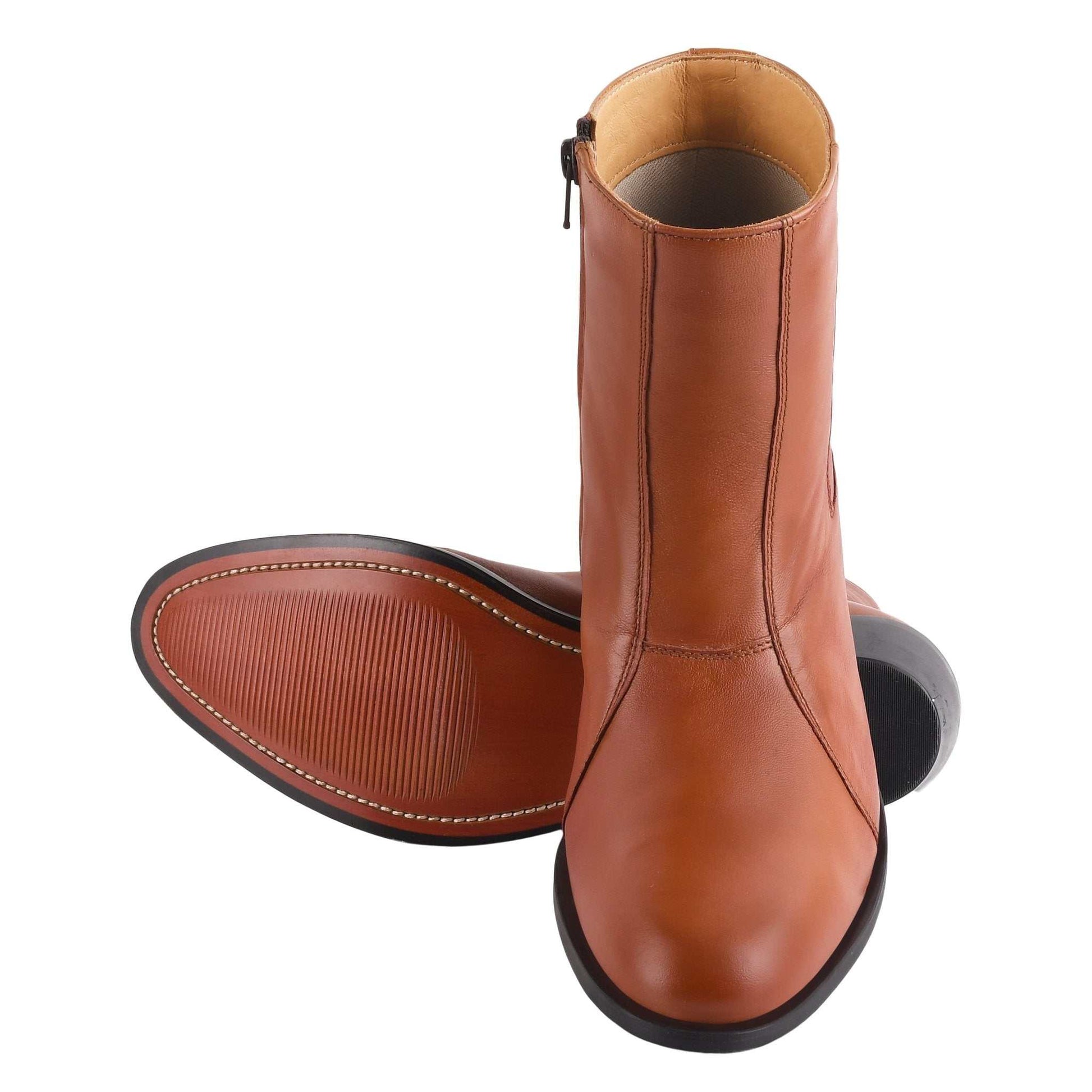Jazzy Jackman Leather Ankle Length Boots for Men - MENLL