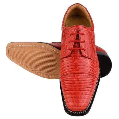 Jostin Genuine Leather Lizard Print Oxford Style Dress Shoes For Men - MENLL