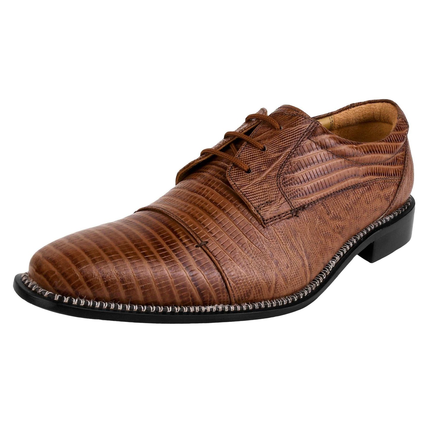 Jostin Genuine Leather Lizard Print Oxford Style Dress Shoes For Men - MENLL