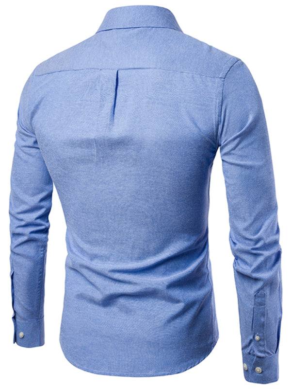 Stylish Men's Oversized Cotton Oxford Shirt - Long Sleeve Casual Elegance for Every Occasion - MENLL