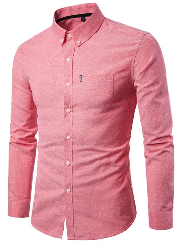Stylish Men's Oversized Cotton Oxford Shirt - Long Sleeve Casual Elegance for Every Occasion - MENLL