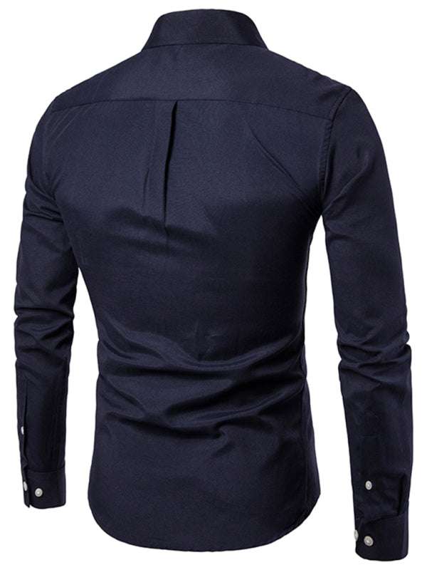 Stylish Men's Oversized Cotton Oxford Shirt - Long Sleeve Casual Elegance for Every Occasion - MENLL