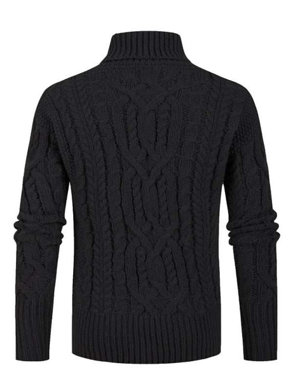 Chic Men's Solid Twist Knit Pullover Sweater for Effortless Autumn Style - MENLL