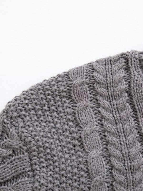 Chic Men's Solid Twist Knit Pullover Sweater for Effortless Autumn Style - MENLL