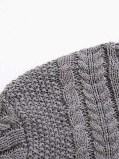 Chic Men's Solid Twist Knit Pullover Sweater for Effortless Autumn Style - MENLL