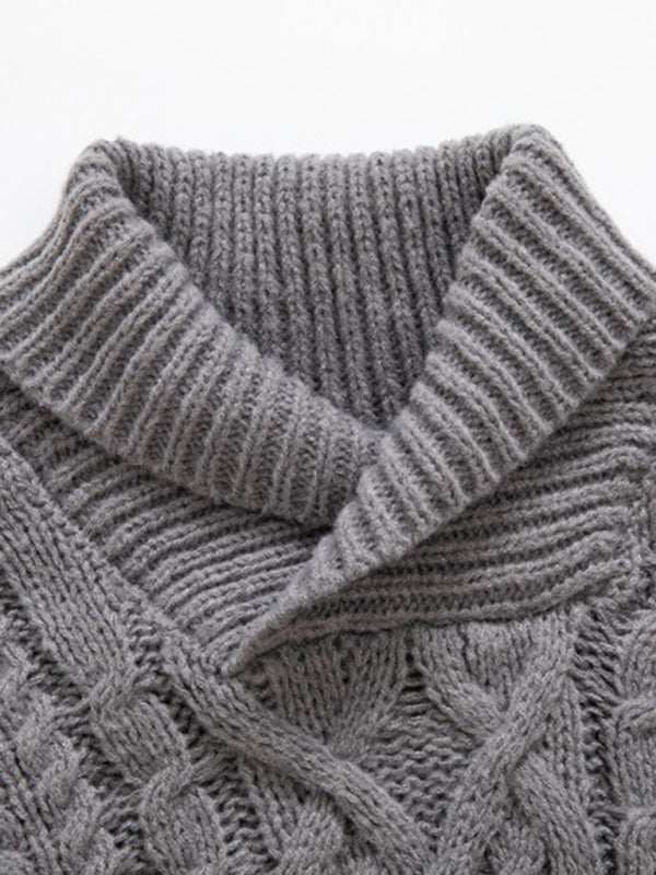 Chic Men's Solid Twist Knit Pullover Sweater for Effortless Autumn Style - MENLL