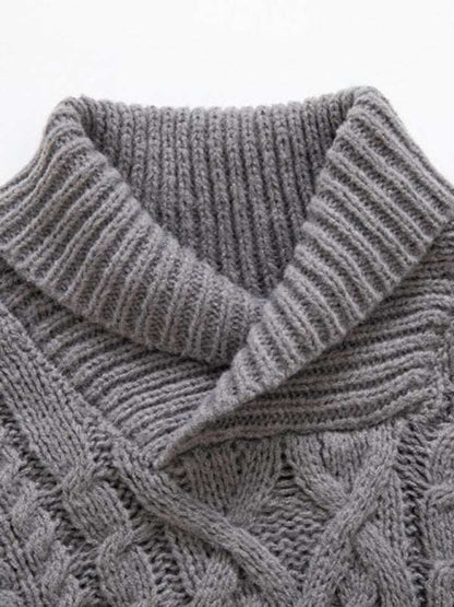 Chic Men's Solid Twist Knit Pullover Sweater for Effortless Autumn Style - MENLL